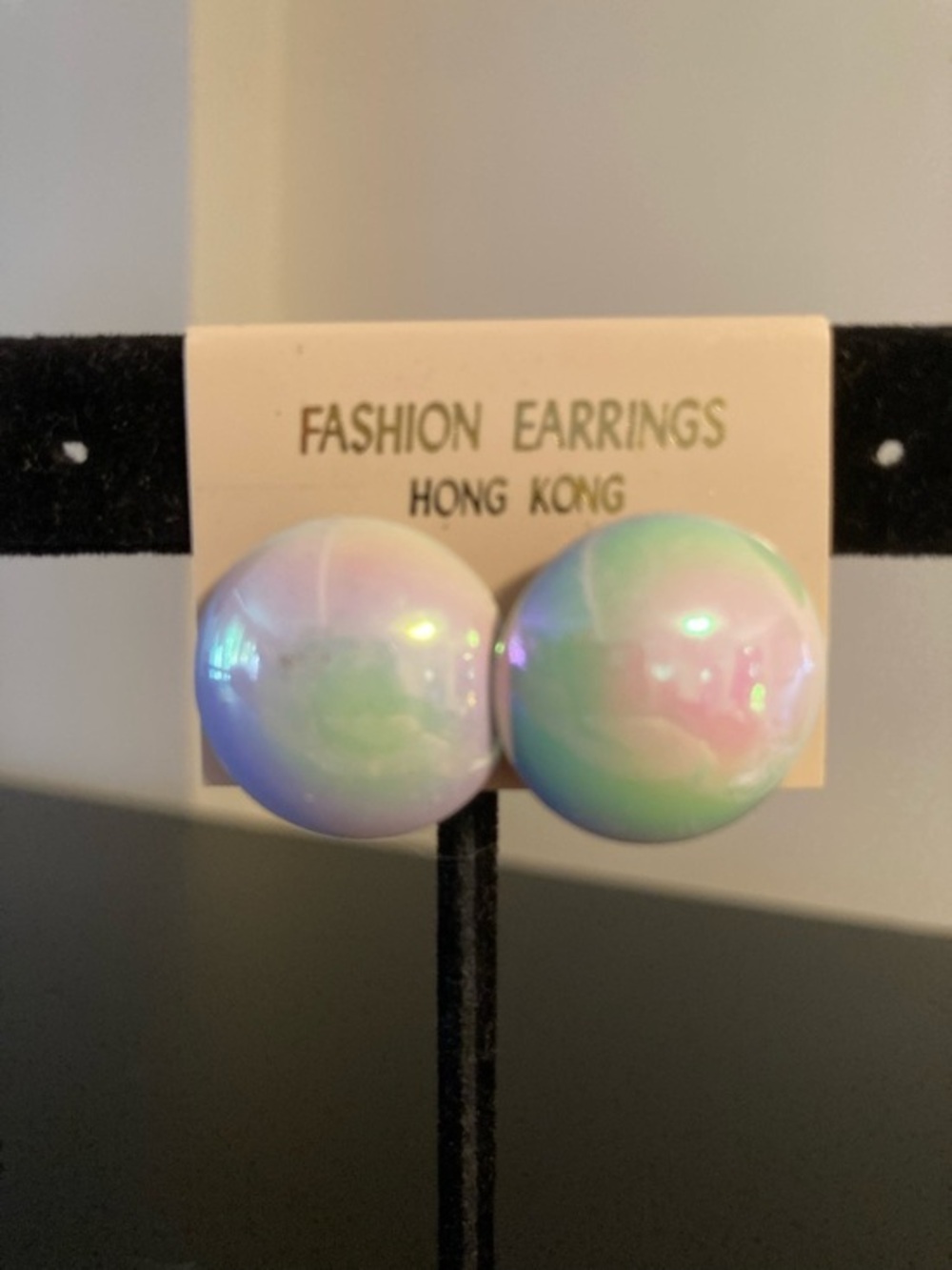 Fashion Jewelry Iridescent Pastel Dome Earrings - Pink Green Lavender